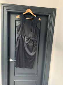 Warehouse black satin party wear dress