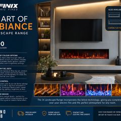 Media wall fireplace - Infinix Landscape
