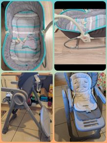 Chicco Polly high chair and baby rocker