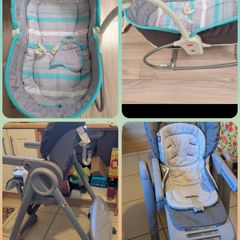 Chicco Polly high chair and baby rocker