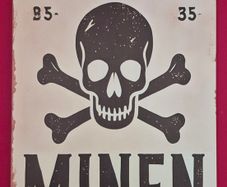 ACHTUNG MINEN  , vintage style metal sign .