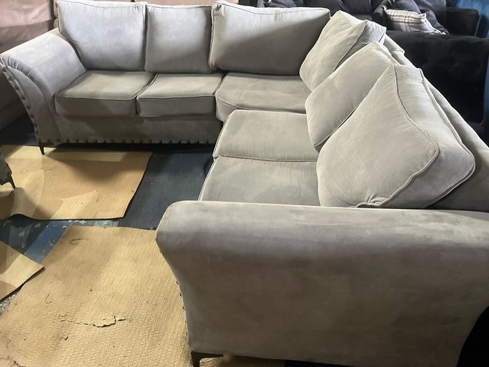 Grey corner sofa + matching armchair