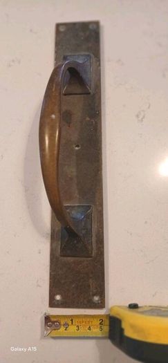 Pair Vintage Solid Brass 12" Pull Door Handles
