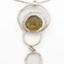 Vintage 925 Sterling Silver Smoky Quartz Modernist Necklace Image 3