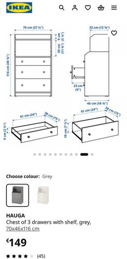 Ikea hauga chest of drawers