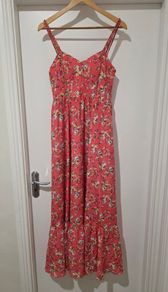 Monsoon  Pink Floral Boho Maxi Dress  Size 12 summer, beach, festival dress.