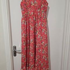 Monsoon  Pink Floral Boho Maxi Dress  Size 12 summer, beach, festival dress.