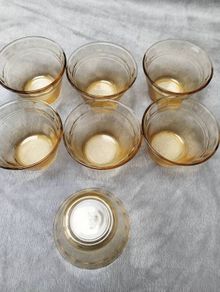 Vintage(70s) Amber Glass Custard Cups or Ramekins