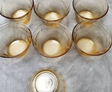 Vintage(70s) Amber Glass Custard Cups or Ramekins