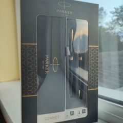 parker sonnet duo gift set with ballpoint pen & fountain pen (18k gold nib)