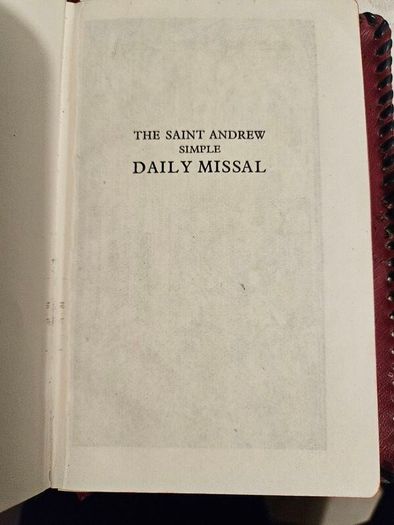 The Saint Andrew Simple Daily Missal. By Dom Gaspar Lefebvre O. S. B. 1959 Edition In Good Condition.  See Photos For Same.