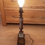 Vintage onyx and brass column table lamp  height 42cm Image 2