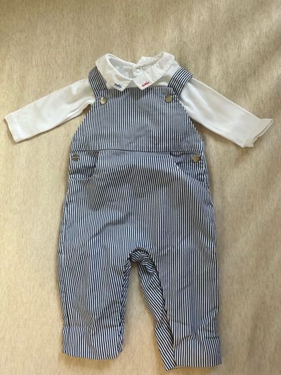 Jacadi Paris baby boy dungarees + long sleeve bodysuit