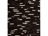 Rug Genuine Leather Patchwork 120x170 cm Stripe Black/White