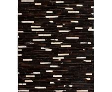 Rug Genuine Leather Patchwork 120x170 cm Stripe Black/White