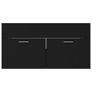 Sink Cabinet with Built-in Basin Black Chipboard Image 9