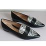 EMIS Womens Leather Pointed Toe Loafers Black White Zebra Print UK 4.5 New  CAN POST Image 2