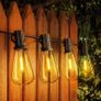 NEW SALE | 60FT Outdoor LED String Lights, ST38 Garden String Lights Mains Powered,Waterproof LED Outdoor Festoon Lights, 30 Plus 1 Bulbs 2700K Outside Patio String Lights for Decor Cafe Party Wedding Image 2