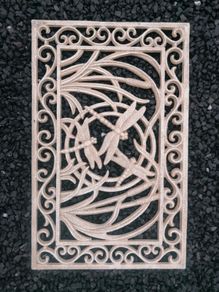 Art Noveau Style Cast Iron Dragon Fly Door Mat