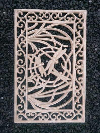 Art Noveau Style Cast Iron Dragon Fly Door Mat