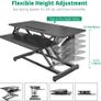_Sit-stand desk height-adjustable desk top, ergonomic desk converter for computers, laptops and office supplies, compatible with monitor holder, black Image 5