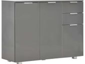 Sideboard High Gloss Grey 107x35x76 cm