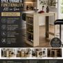 Modern Breakfast Bar Table  Kitchen Dining Table with Storage Shelves Image 4