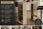 Compact Home Bar Table With Storage Shelves