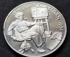 1971 Sterling Silver John Sloan 1871-1951 Medal (25 Grams)