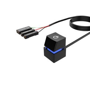 Computer Desktop Switch 1.8m Blue LED PC Motherboard External Start Power On Off Button Extension Cable For Home Office
