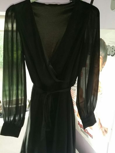 A WEAR black chiffon long sleeved dress