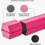 8FT Folding Balance Beam for Kids, 90.7 KG Stable Support Gymnastics Floor Beam with Non-Slip Mats, Gymnastics Training Equipment with Anti-Slip Bottom and Carrying Bag for Home Gym, Pink Image 4