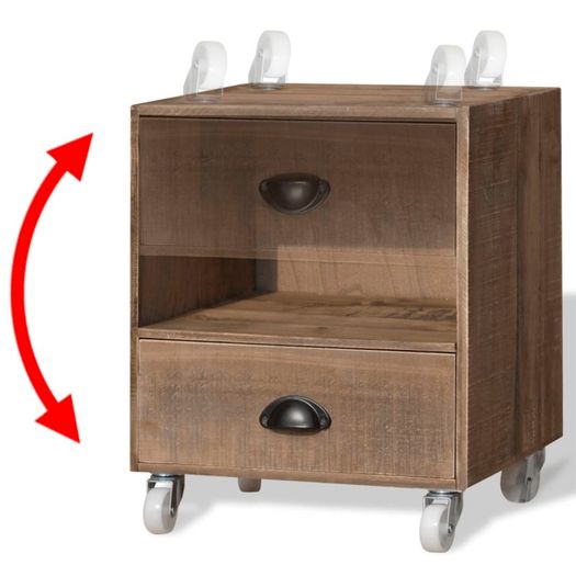 Nightstand 2 pcs Brown Solid Wood