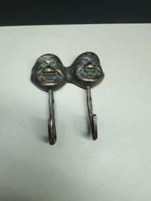 Vintage Chinese-Style Brass/Bronze Double Wall Hook