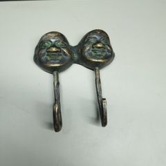 Vintage Chinese-Style Brass/Bronze Double Wall Hook