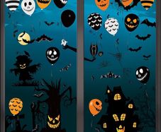 Window Stickers,moinkerin 123 Pieces Halloween Window Clings 8 Sheets Bat Spider Ghost