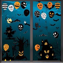 Window Stickers,moinkerin 123 Pieces Halloween Window Clings 8 Sheets Bat Spider Ghost