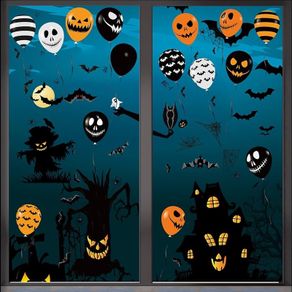 Window Stickers,moinkerin 123 Pieces Halloween Window Clings 8 Sheets Bat Spider Ghost