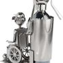 Unique Wine Bottle Holder  Caregiver with Wheelchair User | Handmade Metal Gift for Nurses, Carers & Special Occasions Image 2