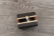 Black box bag with gold trim