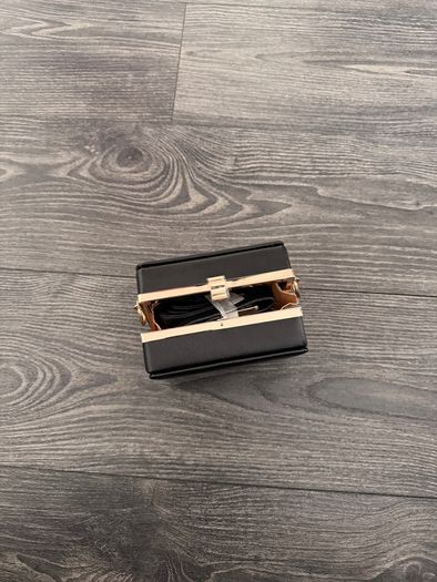 Black box bag with gold trim