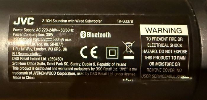 JVC Soundbar & Sub-Woofer
