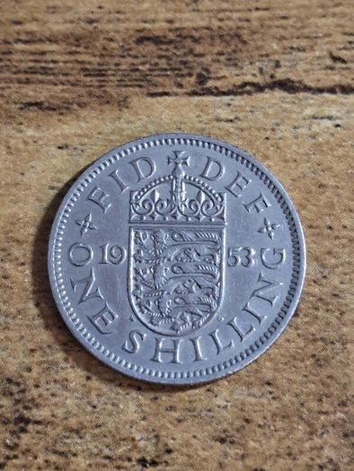 Great Britain UK 1953 One Shilling Elizabeth II English Shield Coin - free standard postage