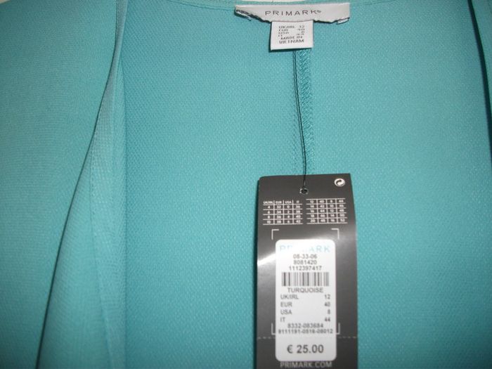 Long coat Turquoise size 12 BNWT