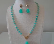Green jade Jewellery set