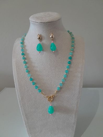 Green jade Jewellery set