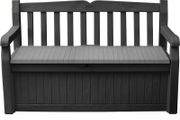 Eden Bench Outdoor Storage Box Garden Furniture, Graphite and Grey, 132.5L x 75W x 18.5H cm (FREE POSTAGE)
