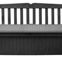 Eden Bench Outdoor Storage Box Garden Furniture, Graphite and Grey, 132.5L x 75W x 18.5H cm (FREE POSTAGE)