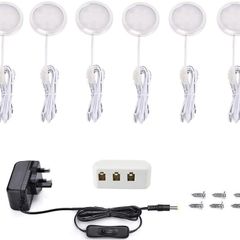 6pcs LED under cabinet lights lamp kitchen cabinet light flat surface-mounted spotlight spot SET