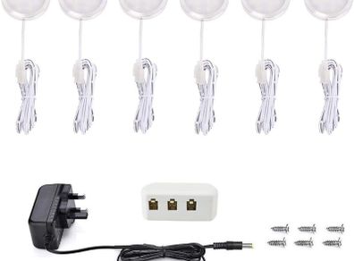 6pcs LED under cabinet lights lamp kitchen cabinet light flat surface-mounted spotlight spot SET